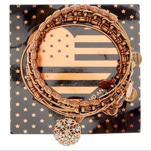 ALEX & ANI Snowflake 5 Bangle Bracelet Set